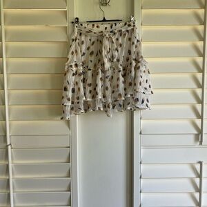 Chic Leaf Print Mini Skirt